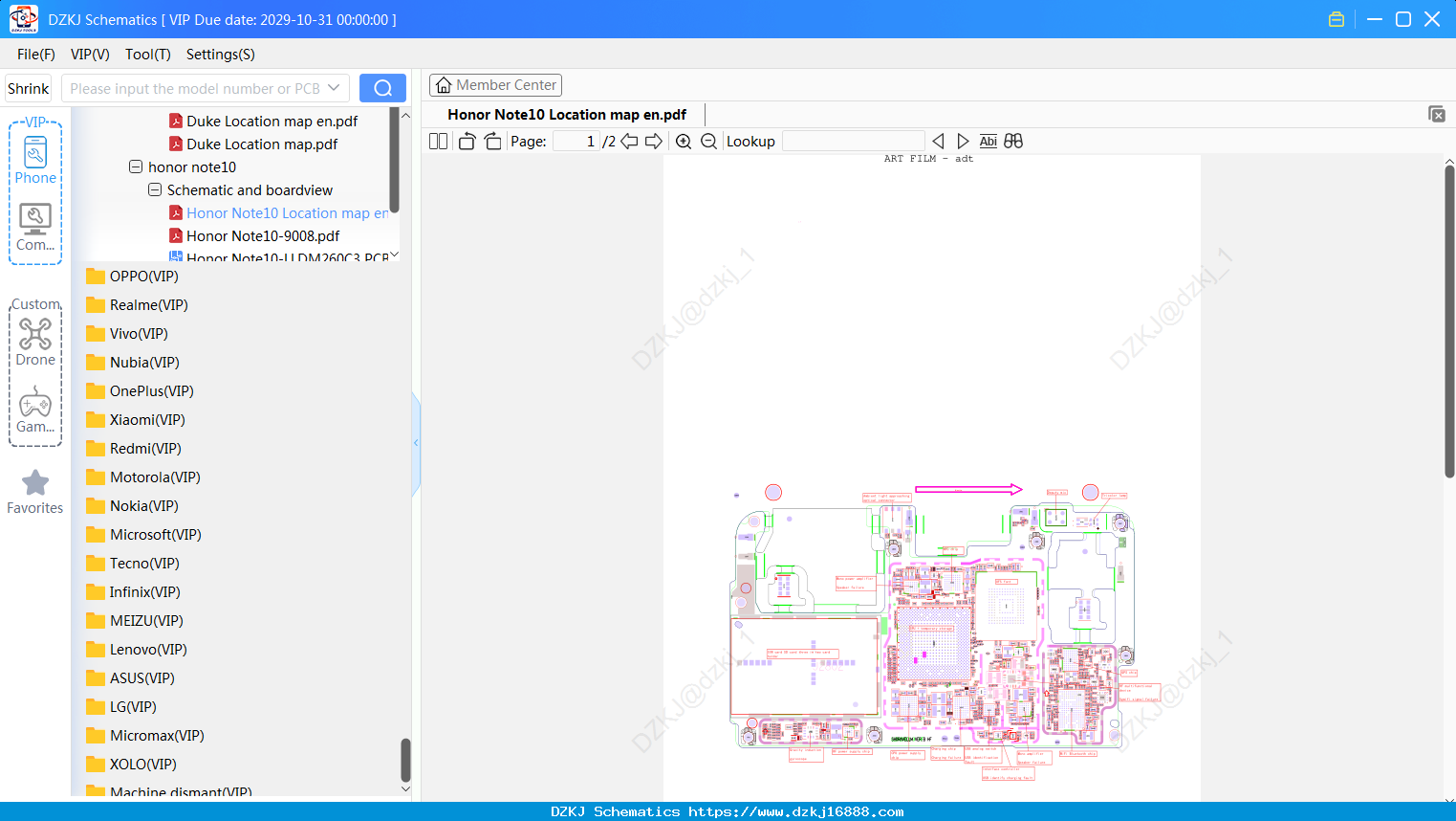 Honor Note10 Location Map En